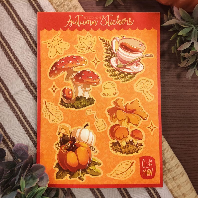 14 Autumn Scrapbooking Sticker Sheet
