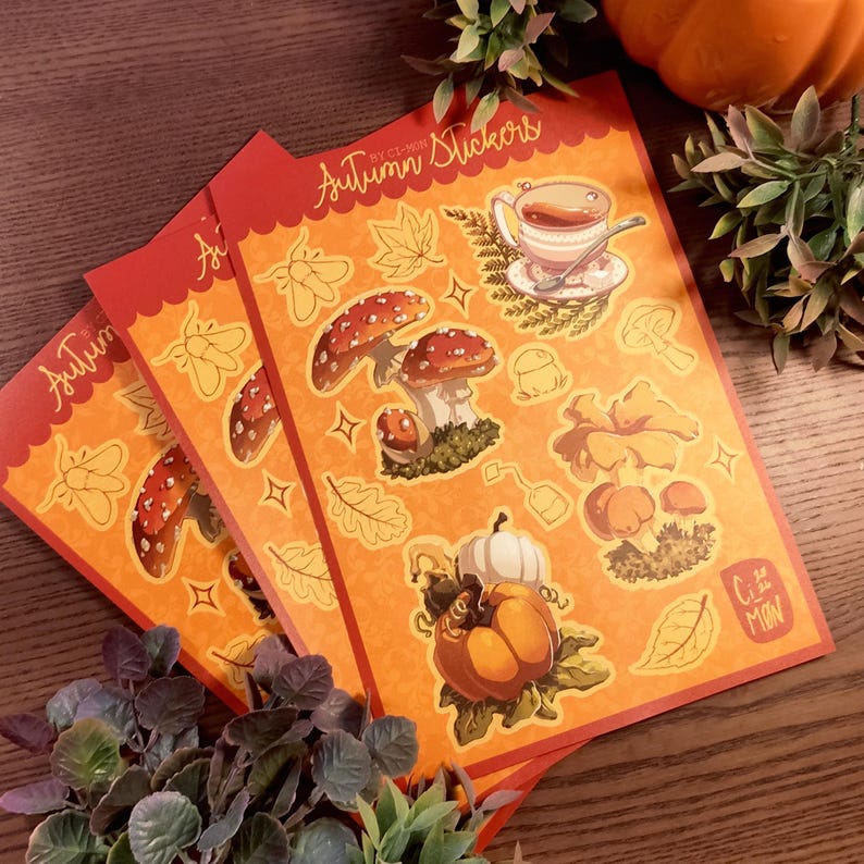 14 Autumn Scrapbooking Sticker Sheet