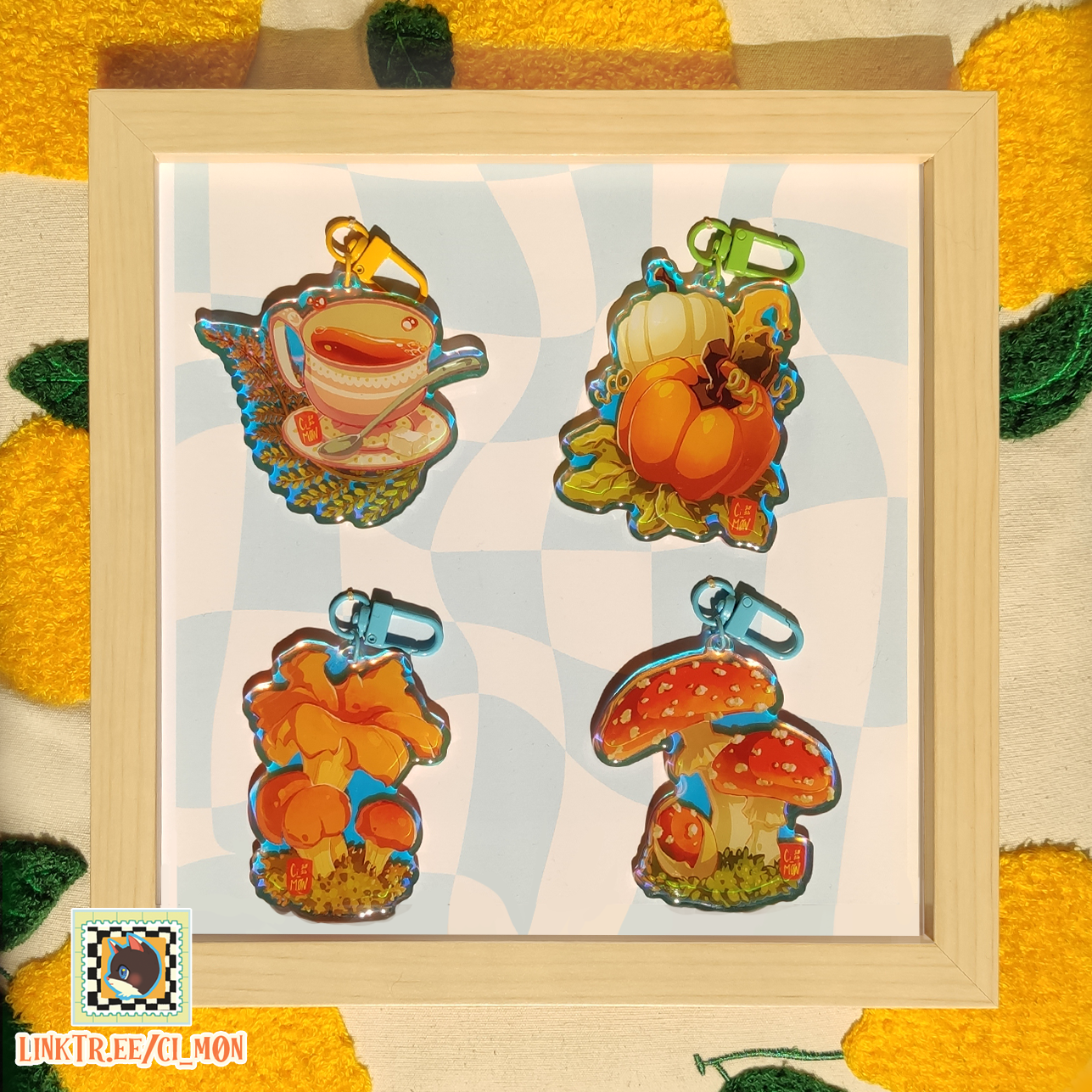 Portachiavi Teacup in Acrilico - Nostalgia Autunnale