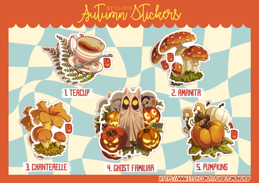 Adesivi Autunnali in vinile - Collezione stagionale di articoli di cancelleria