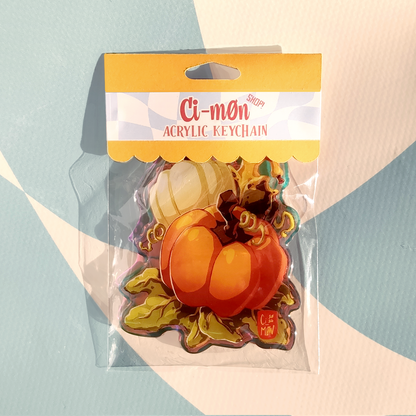 Portachiavi Zucca in Acrilico - Squisito Raccolto Autunnale