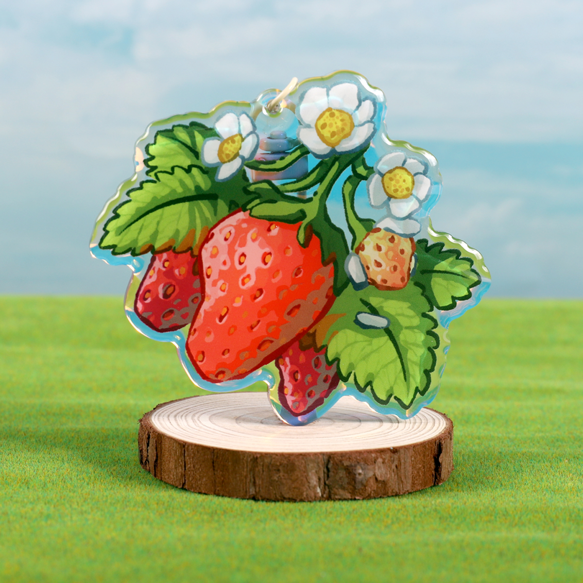 Portachiavi Fragola in Acrilico - Delizia Dolce