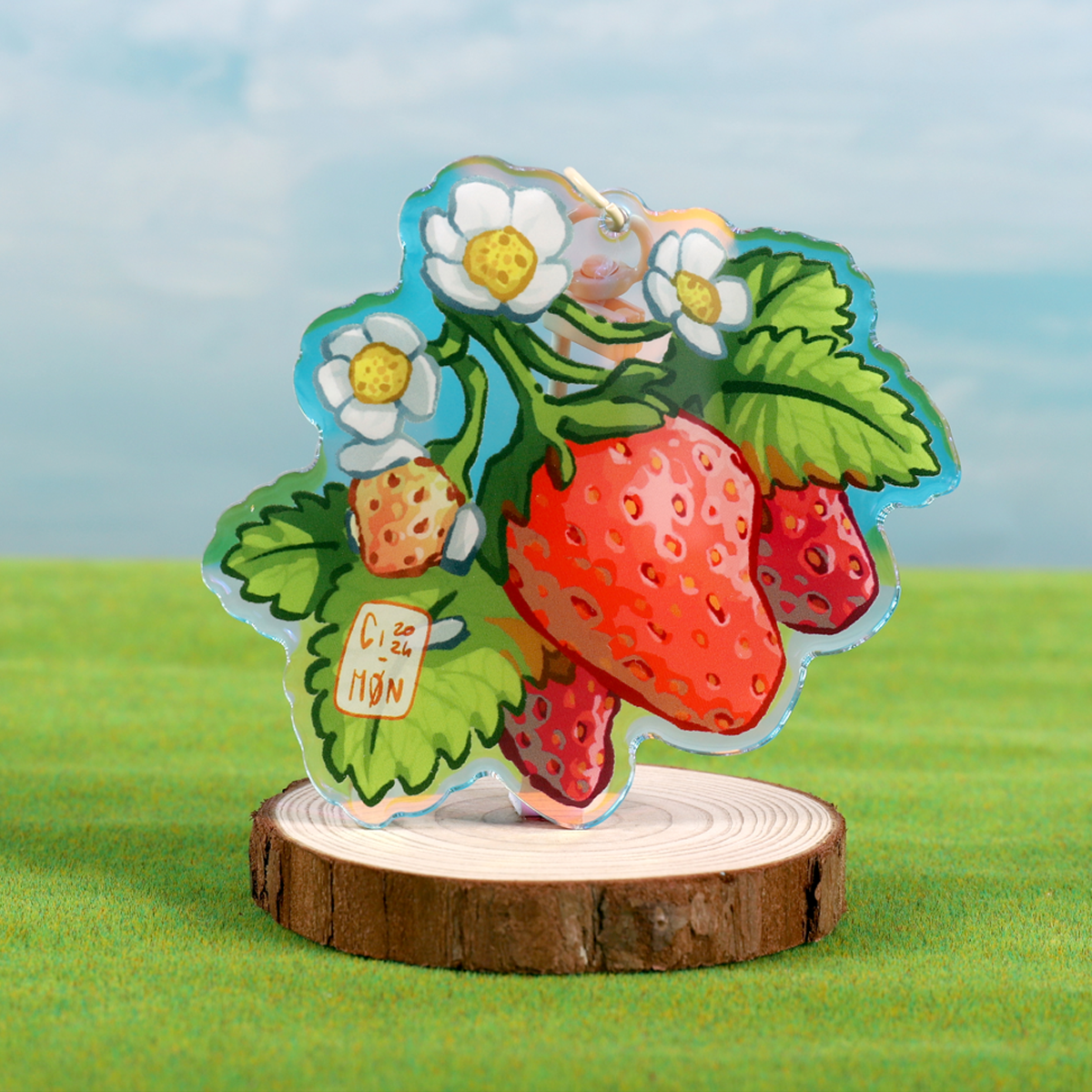 Portachiavi Fragola in Acrilico - Delizia Dolce