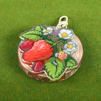 Portachiavi Fragola in Acrilico - Delizia Dolce