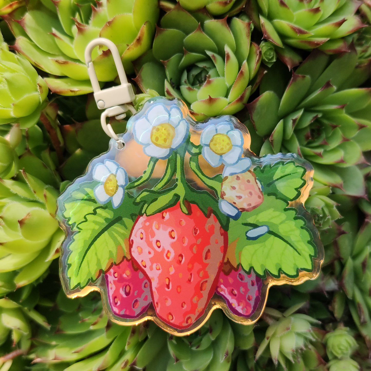 Portachiavi Fragola in Acrilico - Delizia Dolce
