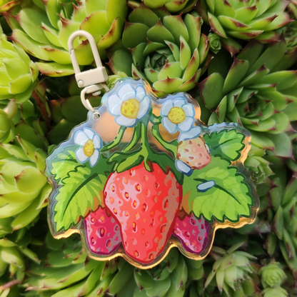 Portachiavi Fragola in Acrilico - Delizia Dolce