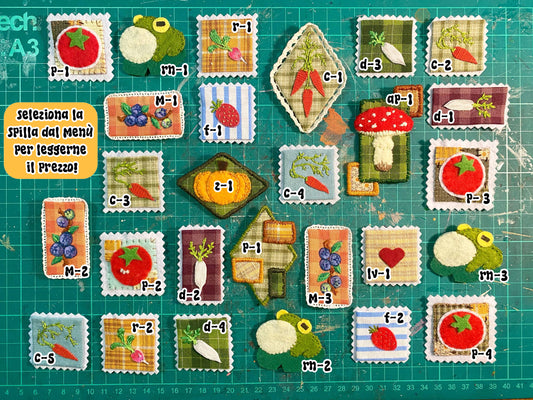 Vendita lampo - Spille ricamate in feltro e stoffa!